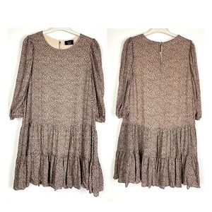 VICI Cheetah Prints 100%Rayon Mini Dress /Longline Tunic Dress 3/4Sleeve…